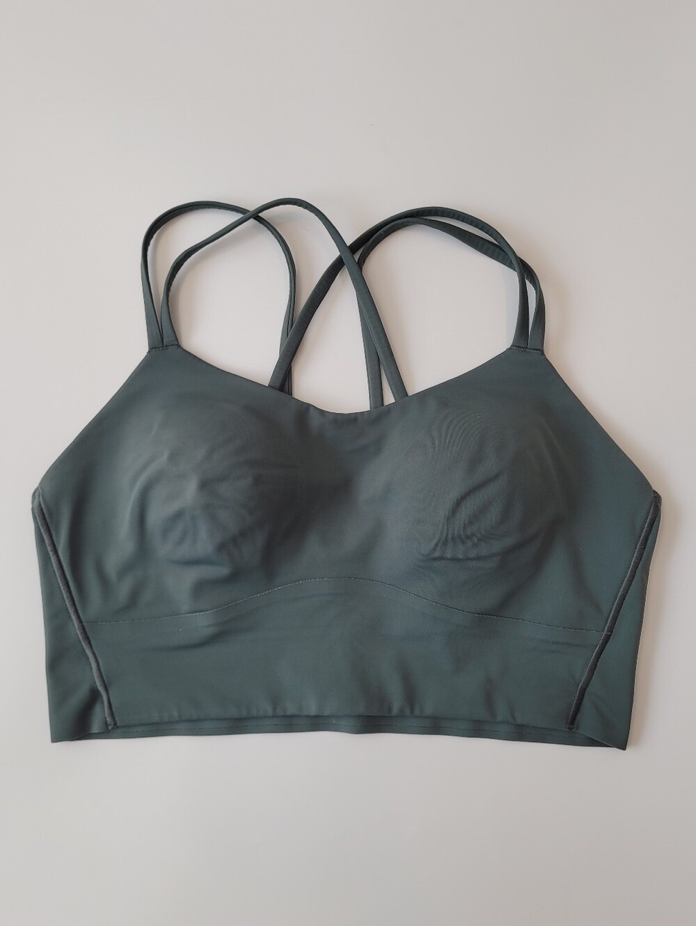 Lululemon Like a Cloud Longline Bra B/C Cup Sage Green size 10 L No Dot